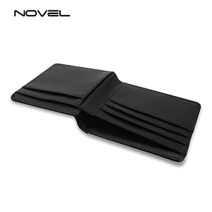 Popular Men Bi-Fold Sublimation Printing PU Leather Wallet With Extra Card Slot
