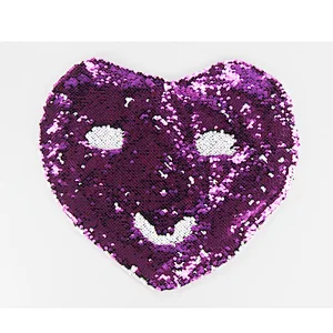 Fashion Bling Heart Shape Sublimation Blank Magic Sequin Pillow Cover