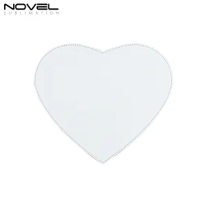 Heart Shape Sublimation PU Leather Mouse Pad Mat