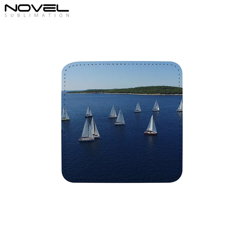 PU Leather Square Sublimation Mug Coaster