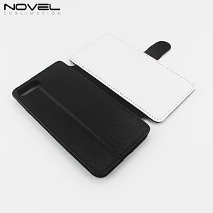 Sublimation Flip Leather Wallet Card Holder TPU Inside For iPhone 7 Plus/IP 8 Plus