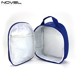 Polyester Cooler Blue Kids Lunch Bag For Sublimation Printing