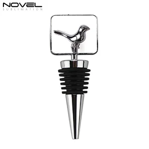 Fashion sublimation metal wine bottle stopper,square bottle stopper