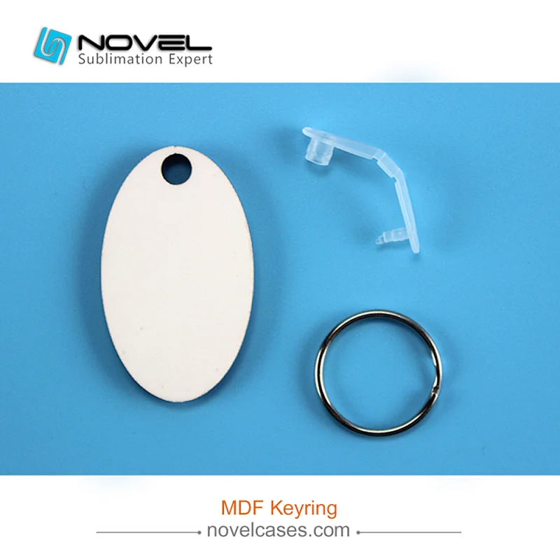 Wholesale Price Two-Side Heat Press Printing Sublimation MDF Keyring