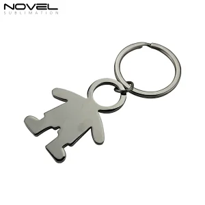 DIY gift metal couple keychain Sublimation boy shape metal keyring