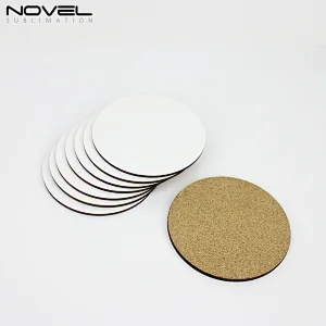 4mm Round MDF Coaster Blank Sublimation Mug Coaster With Cork Back