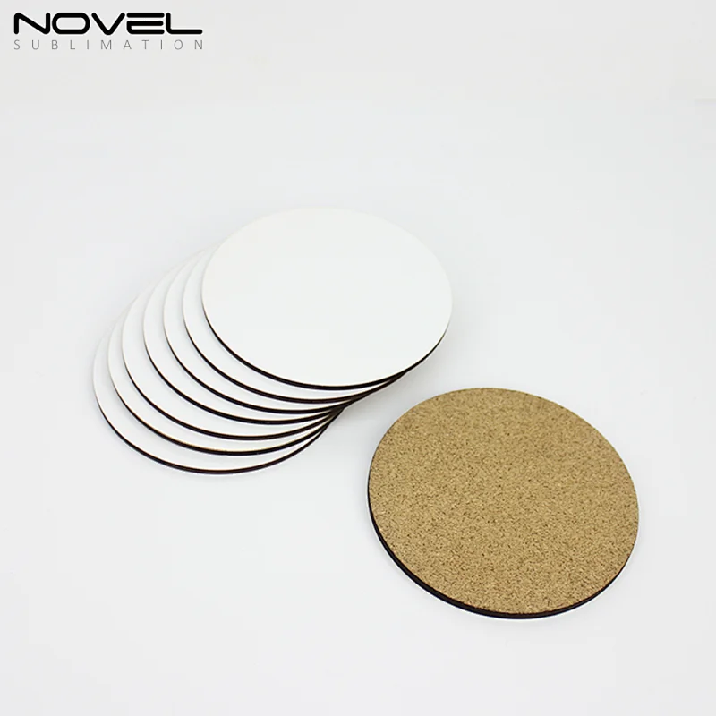 4mm Round MDF Coaster Blank Sublimation Mug Coaster With Cork Back