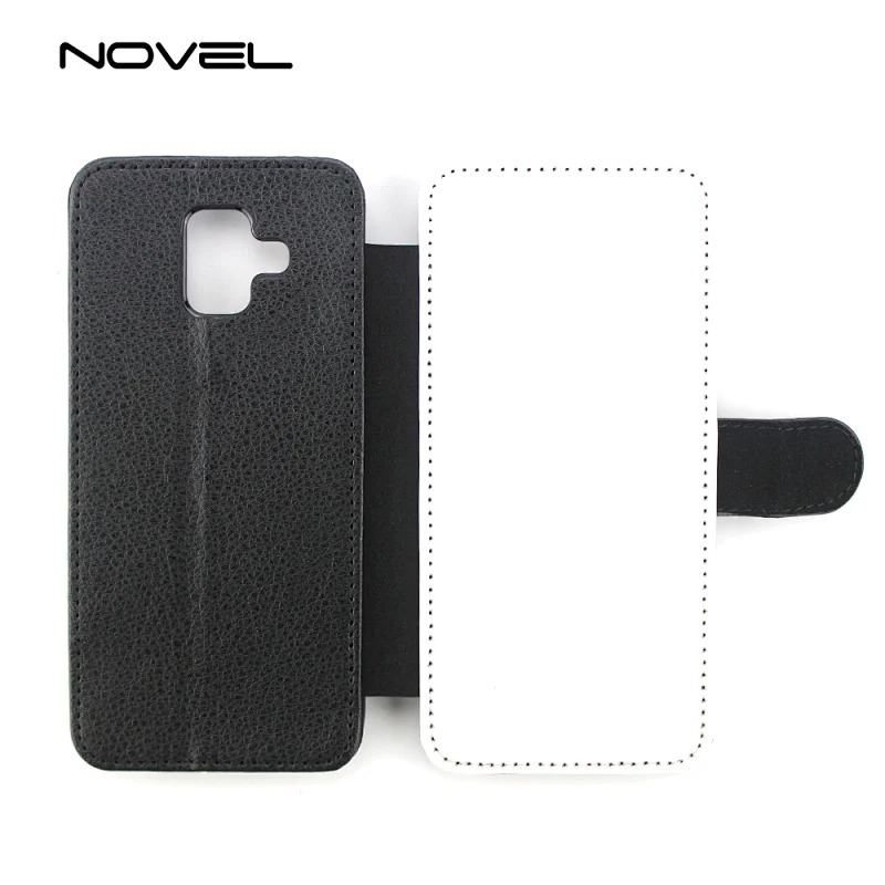 Fast Shipping Sublimation Blank 2D PU Flip Phone Cover For Galaxy A6 2018
