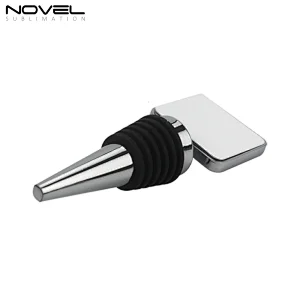 Fashion sublimation metal wine bottle stopper,square bottle stopper
