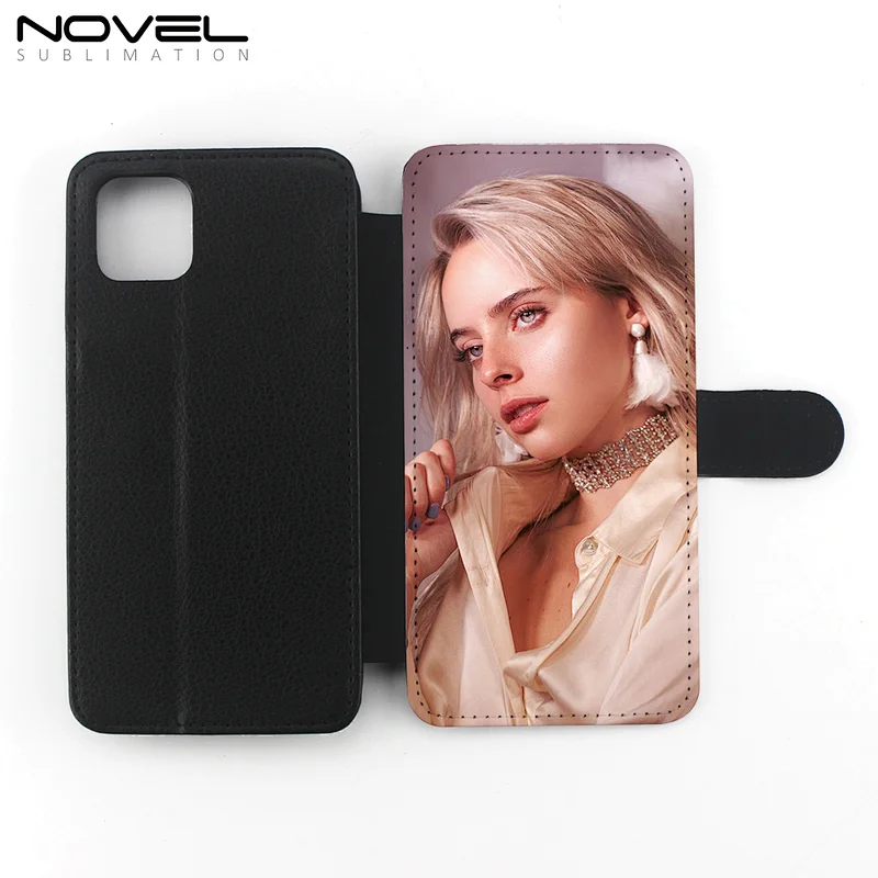 Hot Selling Sublimation Blank PU Flip Phone Case For iPhone 11 Pro 5.8