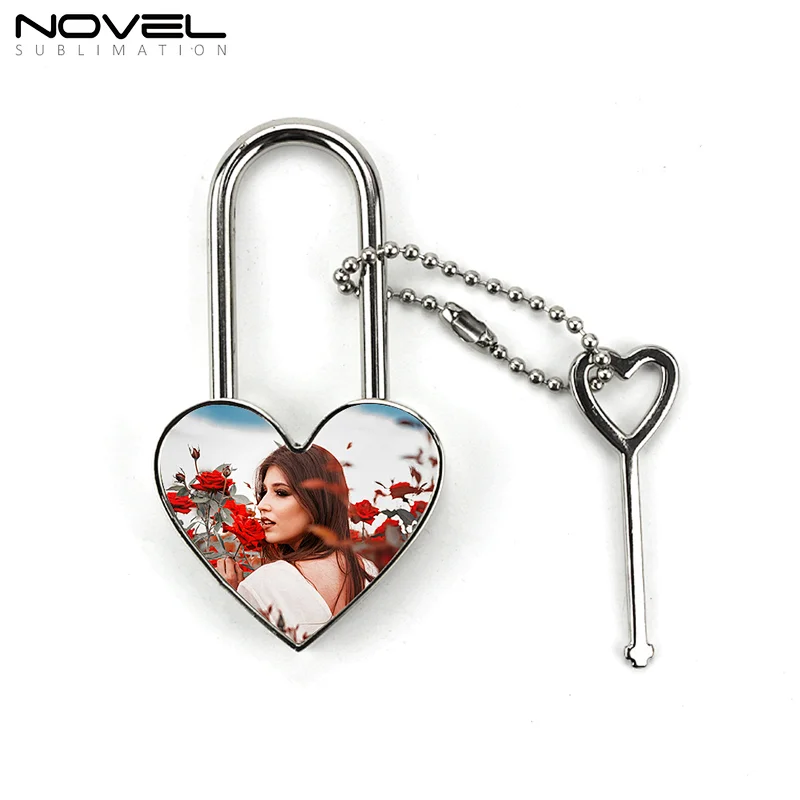 Diy Heart Shape Metal Lock Sublimation blank Metal Lock