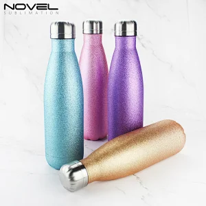 500ml Stainless Steel  Color Glitter Frosted Coke Water Bottle