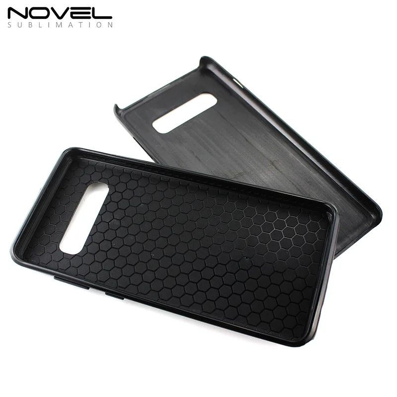 Rubber case inside and 2D plastic case outside 2in1 heavy duty phone case for Samsung Galaxy S10 Plus