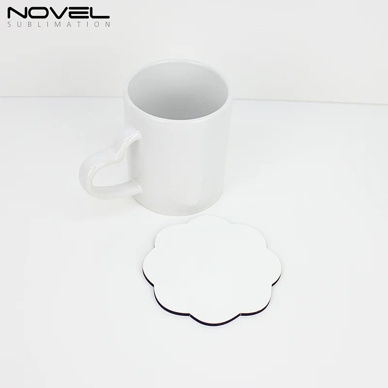 Blank DIY Customized Mug MDF Coaster Flower Shape Cup Mat
