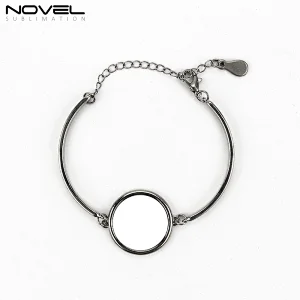 Sublimation Blank Round Bracelet, Fashion Jewelry DIY Link Alloy Bracelet
