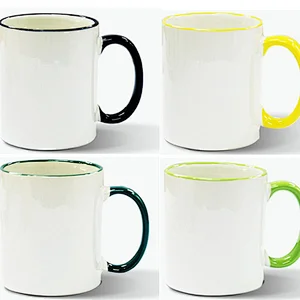 Sublimation custom design fringe color mug,11oz color coffee mug