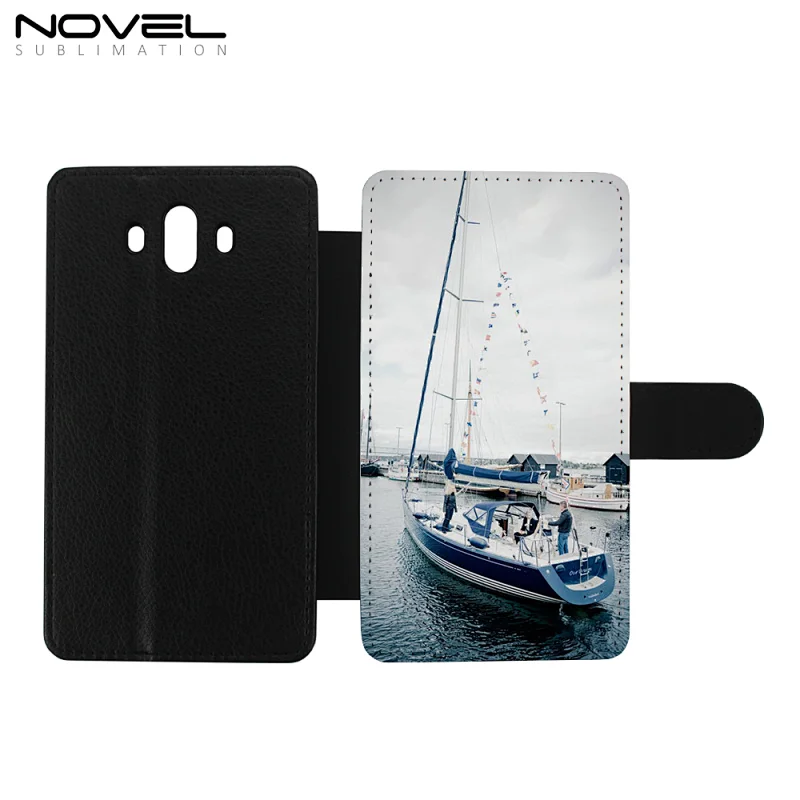 wholesale blank flip leather wallet case for HW mate 10
