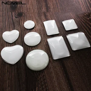 heart shape with custom photo heat press print crystal glass fridge magnet blank