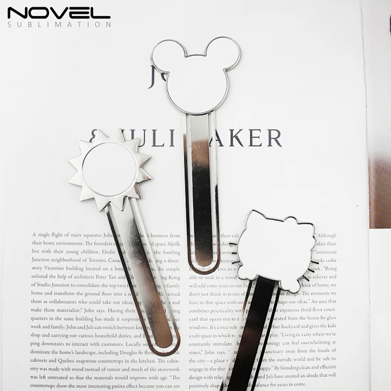 China Custom Printing Heat Transfer Metal Mouse Head Bookmark