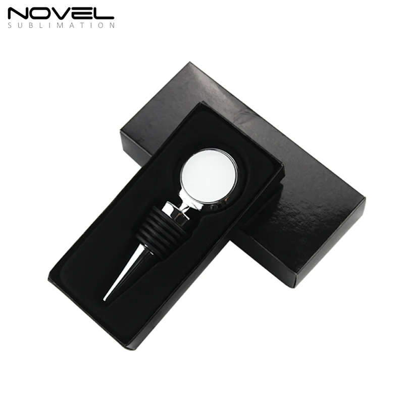 Blank Sublimation Zinc Alloy Wine Bottle Stopper ,Round Bottle Stopper