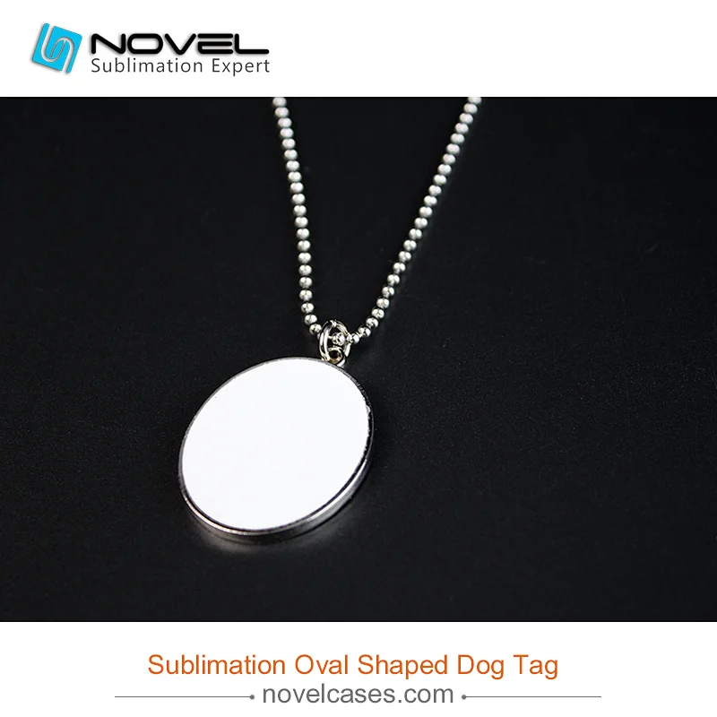 DIY Sublimation Blank Metal Oval-shaped Dog Tag