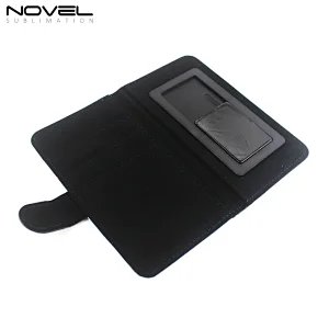 Large Size Universal Blank Flip Leather Wallet Protect Phone