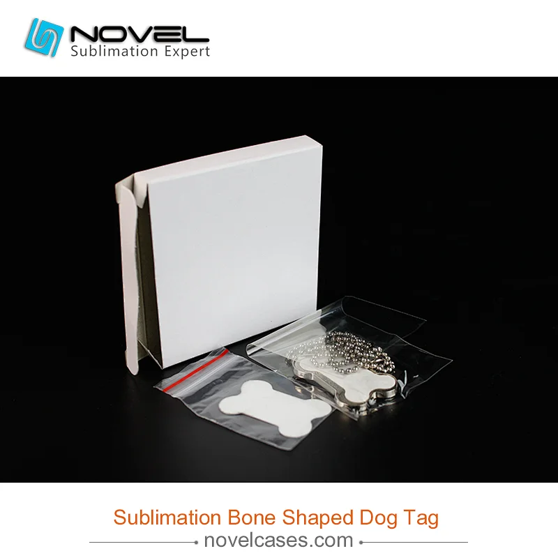 DIY Sublimation Blank Metal Pet Tag Bone