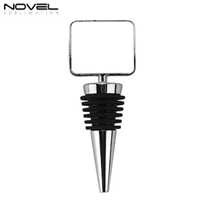 Fashion sublimation metal wine bottle stopper,square bottle stopper