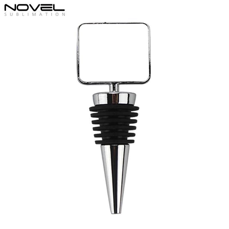 Fashion sublimation metal wine bottle stopper,square bottle stopper