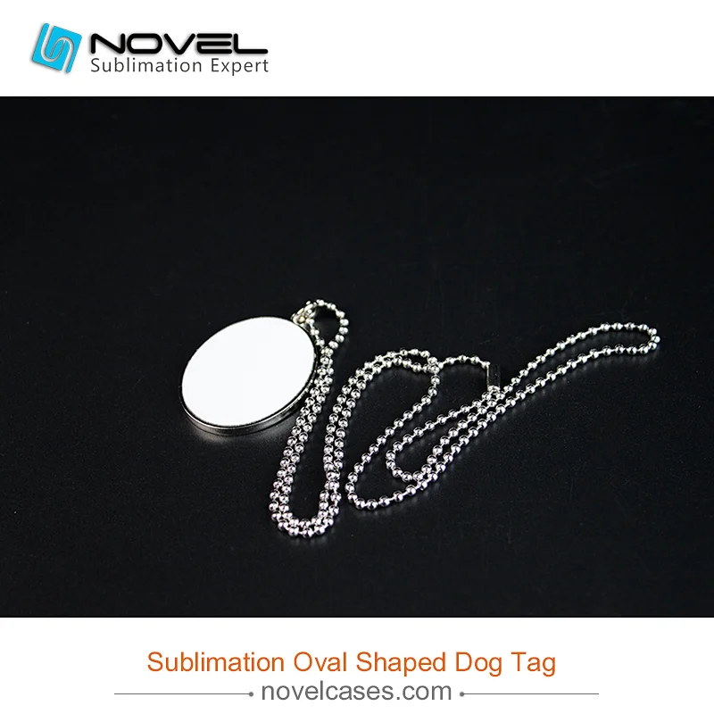 DIY Sublimation Blank Metal Oval-shaped Dog Tag