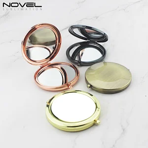 Best Beauty Black Dye-Sublimation Round Metal Make-up Mirror