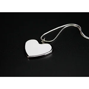 Heart Shape Sublimation Blank Metal Pendant Necklace Jewelry