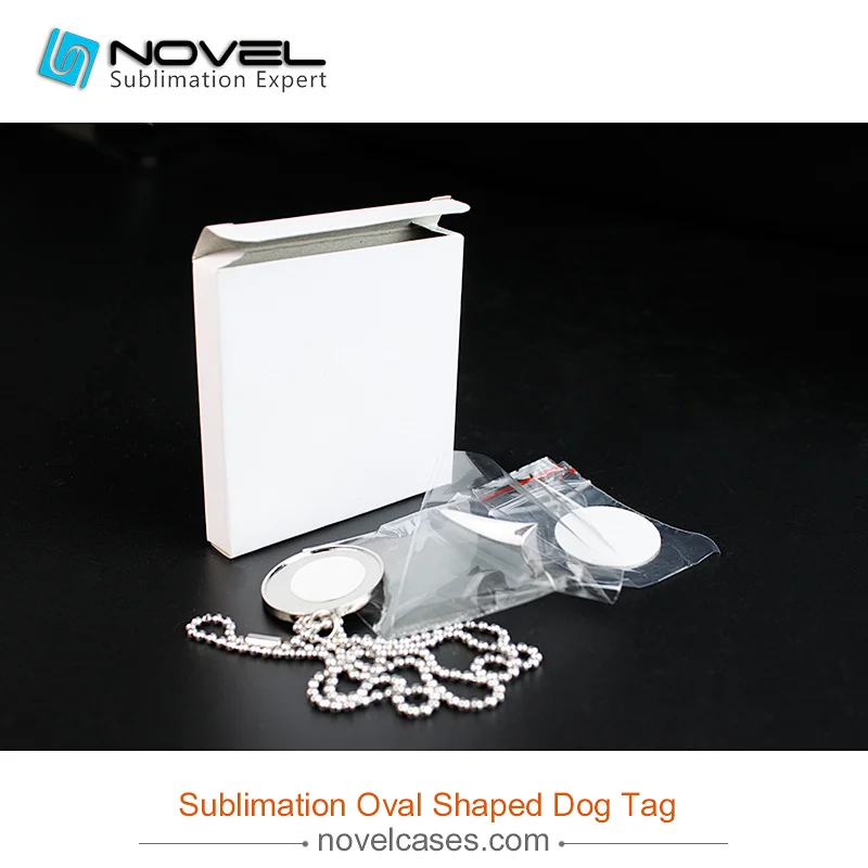 DIY Sublimation Blank Metal Oval-shaped Dog Tag