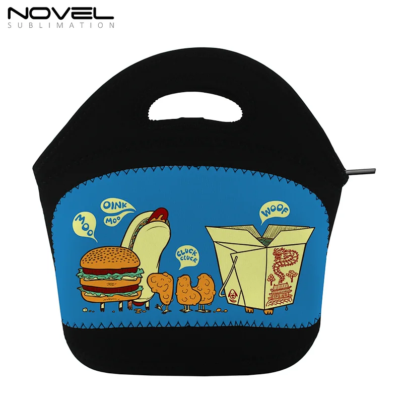 Custom Sublimation Black Cooler Lunch Bag