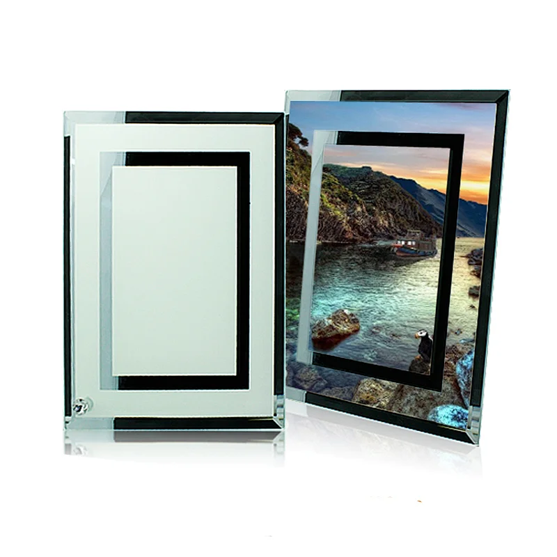 Fashion Sublimation Double Mirror Side Glass Clock Frame 8