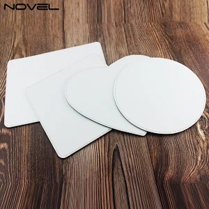 Good Quality Sublimation Blank Printable  PU Leather Mouse Pad Round Shaped 20cm