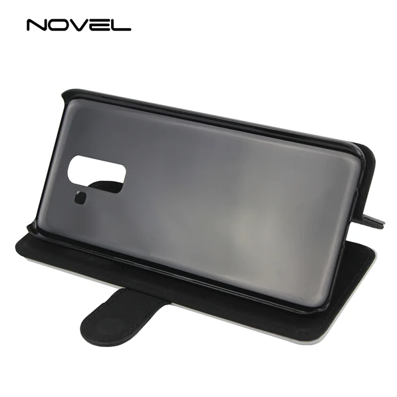 Big Stock Sublimation Blank PU Flip Phone Wallet Cover For Galaxy J8 2018