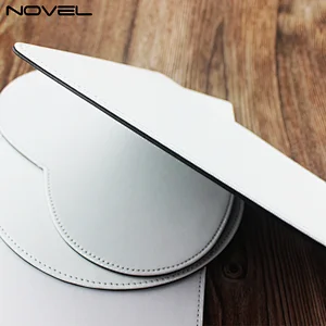 Good Quality Sublimation Blank Printable  PU Leather Mouse Pad Round Shaped 20cm