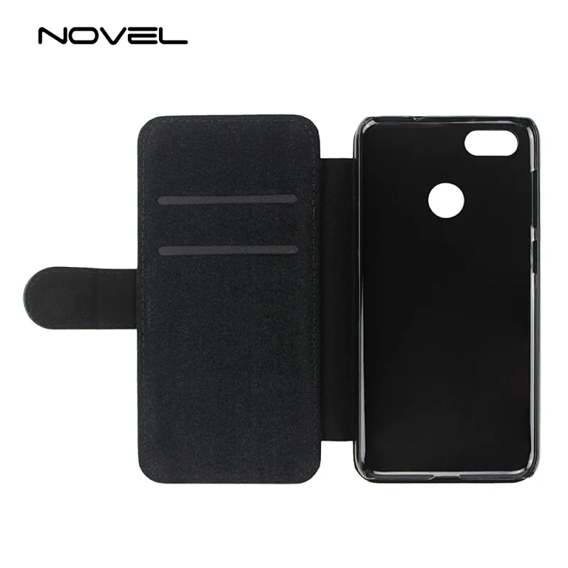 Blank PU Flip Phone Wallet Case With Adjustable Stand For Huawei P Smart/ Enjoy 7s
