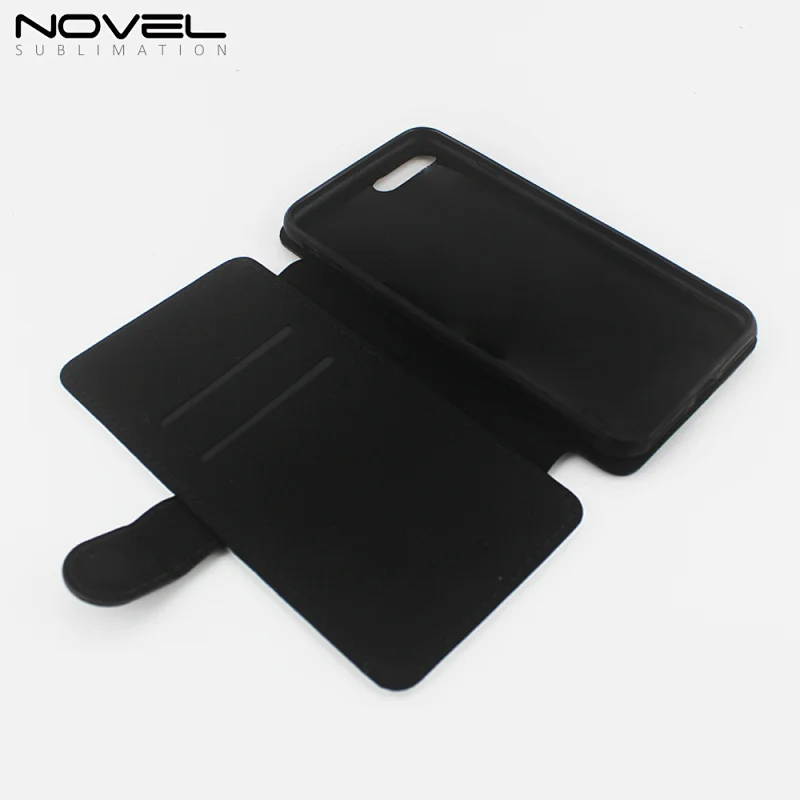 Sublimation Flip Leather Wallet Card Holder TPU Inside For iPhone 7 Plus/IP 8 Plus