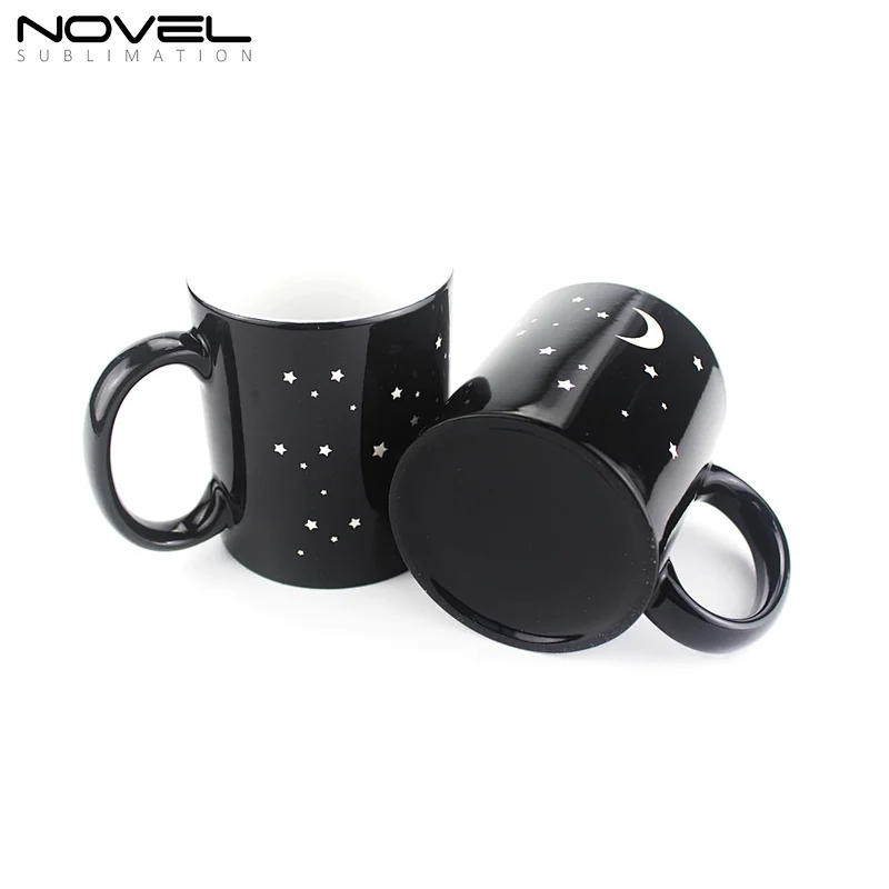 Magic Coffee Heat Sensitive Mug Color Changing Mug with Constellation Carved
