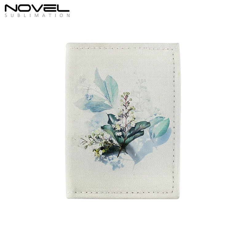 high quality full printing canvas small folding wallet