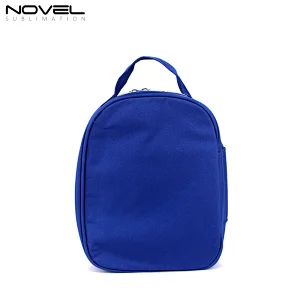 Polyester Cooler Blue Kids Lunch Bag For Sublimation Printing