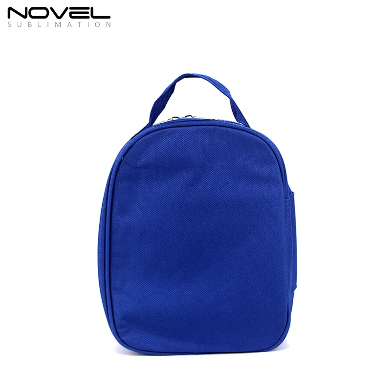 Polyester Cooler Blue Kids Lunch Bag For Sublimation Printing