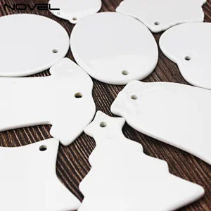 Sublimation Ceramic Christmas Tree Ornament Oval Shape