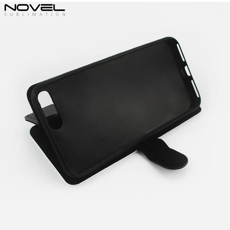 Sublimation Flip Leather Wallet Card Holder TPU Inside For iPhone 7 Plus/IP 8 Plus