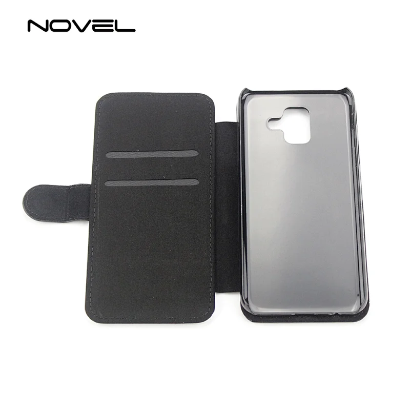 Fast Shipping Sublimation Blank 2D PU Flip Phone Cover For Galaxy A6 2018