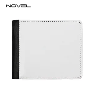 Popular Men Bi-Fold Sublimation Printing PU Leather Wallet With Extra Card Slot