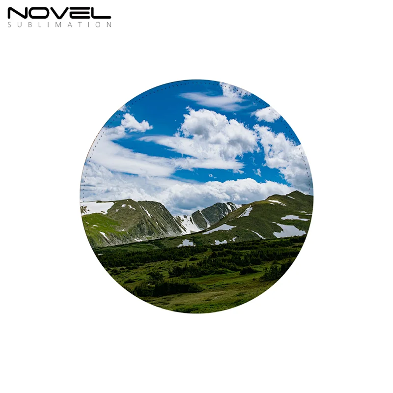 Good Quality Sublimation Blank Printable  PU Leather Mouse Pad Round Shaped 20cm