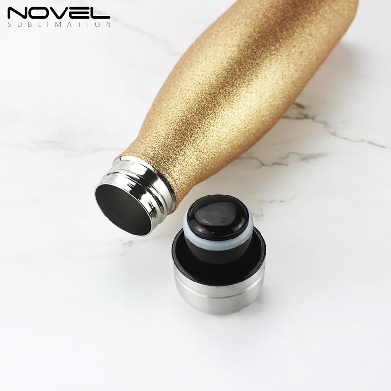 500ml Stainless Steel  Color Glitter Frosted Coke Water Bottle